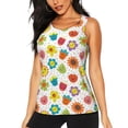 thumbnail image 2 of Uemuo Cartoon Flowers Pattern Workout Tank Tops for Women Breathable Moisture-wicking tank top Sleeveless Running Loose Fit Yoga Tops Active Shirts Sports Gym Exercise, 2 of 9