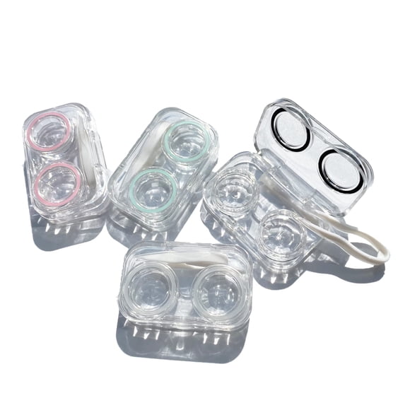 Othirls Estuche para Lentes de Contacto 4 Piezas, Contenedor Colorido para Lentes de Contacto, Kit Portátil Mini para Remojo y Almacenamiento para Viaje y Hogar