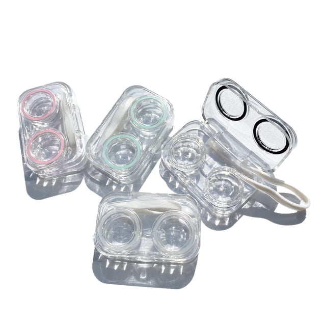 Othirls Estuche para Lentes de Contacto 4 Piezas, Contenedor Colorido para Lentes de Contacto, Kit Portátil Mini para Remojo y Almacenamiento para Viaje y Hogar