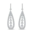 thumbnail image 2 of Diamond Princess 14kt White Gold Womens Round Diamond Teardrop Dangle Earrings 3/4 Cttw, 2 of 2