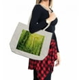 thumbnail image 2 of Green Shopping Bag, Tropical Amazon Wildlife Nature Forest with Branches and Tree Art, Eco-Friendly Reusable Bag for Groceries Beach and More, 15.5" X 14.5", Cream, by Ambesonne, 2 of 2