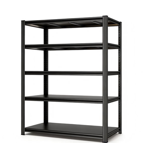 Black 5 Tier Adjustable Metal Shelving, 12"D x 36"W x 72"H Heavy Duty Storage Shelves Perfect for Kitchen Garage and Home Organization