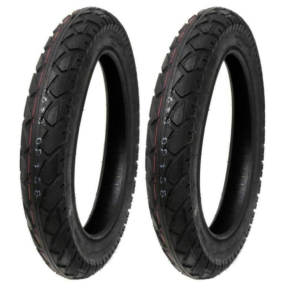 SET OF TWO: Street Tread Tire Size 16x3.0 Fits Electric Bikes, Scooters, e-Bikes, Mopeds, Kids Bikes BMX
