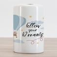 thumbnail image 2 of Dream Ceramic Toothbrush Holder, Inspirational Phrase with Hot Air Balloon Stars and Clouds Romantic Cartoon Design, Decorative Versatile Countertop for Bathroom, 4.5" X 2.7", Multicolor, 2 of 4