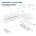 thumbnail image 2 of L Shaped Computer Desk with Power Outlets & LED Light, Reversible Corner Computer Desk with Storage Shelves & Monitor Stand, Home Office Desk, Gaming Desk, Writing Desk, 2 of 9