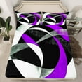 thumbnail image 2 of Erosebridal Geometric Round Bed Sheets King,Black Purple Bedding King Size,Abstract Artwork Sheet Set King,Lightweight Circle Room Decor,4 Pieces, 2 of 7