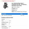 thumbnail image 2 of Rear Windshield Wiper Motor 1 - Compatible with 2006 - 2010 Mercury Mountaineer Sport Utility 2007 2008 2009, 2 of 2