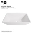 thumbnail image 5 of VIGO Matte Stone Vinca Composite Rectangular Vessel Bathroom Sink in White with Faucet and Pop-Up Drain in Brushed Nickel, 5 of 10