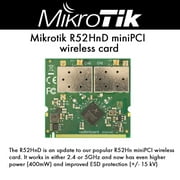 Mikrotik R52HnD miniPCI wireless card 2.4Ghz 5GHz 400mW 802.11a/b/g/n  2x MMCX