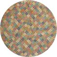 thumbnail image 1 of Ahgly Company Machine Washable Indoor Round Contemporary Fall Leaf Brown Green Area Rugs, 4' Round, 1 of 7