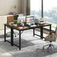 thumbnail image 2 of Gymax 2 PCS 63'' Computer Desk Modern Industrial Office Desk w/ Metal Frame & Large Executive Desk, 2 of 10