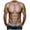 Khaki, variant on 3D Fake Abs Printed T Shirts for Men Abdominal Muscle 3D Printed Graphics Funny Pattern Short-Sleeved Shirt T-Shirt