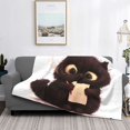 thumbnail image 6 of Throw Blanket for Couch Sofa and Bed, Adorable Black Kitten Drawing Soft Plush Throw Blanket, Fuzzy Cuteness Comfy Warm Washable Flannel Blanket Throws for All Season, 6 of 8