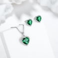 thumbnail image 5 of May Birthstone Jewelry Sets for Women, Green Heart Jewelry Set Emerald Necklace Earrings 925 Sterling Silver Fine Jewelry Birthday Mother's Day Gifts, 5 of 10