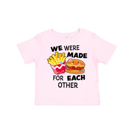 

Inktastic We Were Made for Each Other with Burger and Fries Gift Toddler Boy or Toddler Girl T-Shirt