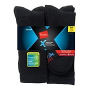 Hanes Men's 'BIG-TALL' 18-Pack X-Temp Comfort Cool Crew Socks (Black, Shoe: 12-14 / Sock: 13-15) Fresh IQ Advanced Odor Protection Technology, Extra-Thick Comfort Cooling, Reinforced Heel-Toe AC18P