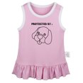 thumbnail image 2 of iDzn Protected by Dog Funny Dresses For Baby, Newborn Babies Skirts, Infant Princess Dress, 0-24M Kids Graphic Clothes (Pink Sleeveless Dresses, 0-6 Months), 2 of 4