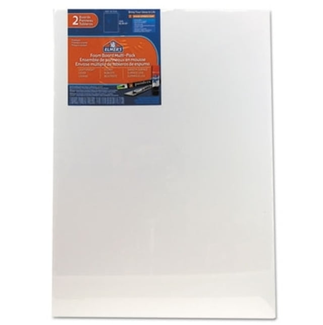 Elmer's White Pre-Cut Foam Board Multi-Packs, 18 x 24, 2/PK