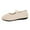 White, variant on Womens Ballet Shoes Round Toe Knit Mary Jane Flats Casual Nonslip Walking Shoes Slip on Lightweight Dress Shoes Brown Size 6.5