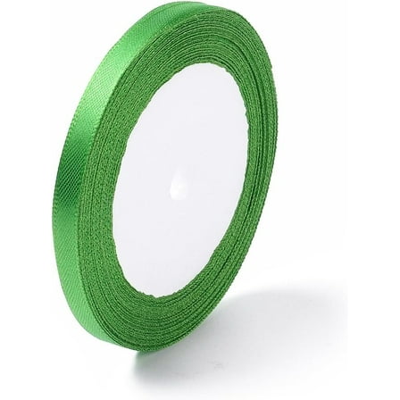 1/4 inch(6mm) Green Satin Ribbon for Hairbow DIY Party Decoration 25yards/roll(22.86m/roll)