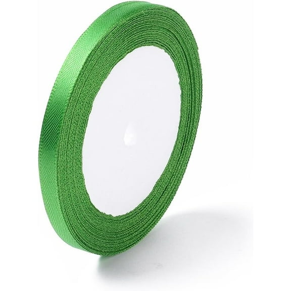 1/4 inch(6mm) Green Satin Ribbon for Hairbow DIY Party Decoration 25yards/roll(22.86m/roll)