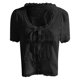 thumbnail image 5 of Camiseta de encaje con aberturas para mujer a la moda - Cuello redondo, lazo y manga corta, 5 of 6