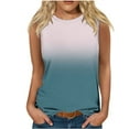 thumbnail image 2 of AherBiu Summer Tank Tops for Women Gradient Color Crewneck Sleeveless Comfy Basic Tees Dailywear Shirts, 2 of 4