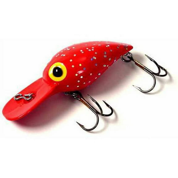 Brad's Wigglers Crank Bait, Fluorescent Red/Silver Flake