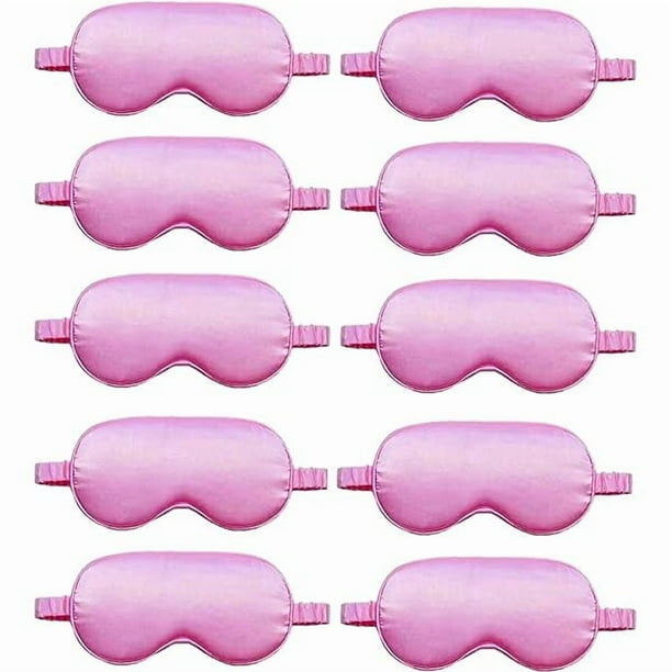 wonima11 10 Pack Sleep Mask,Silk Eye Mask,for Night Sleeping,Office, Travel,Party Games,Suitablefor Men/Women (Pink)