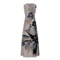 thumbnail image 5 of Moda Casual verano sin mangas cuello en V vestido estampado cremallera vestido de mujer vestidos largos Pompotops  ghjkhdj5092, 5 of 5