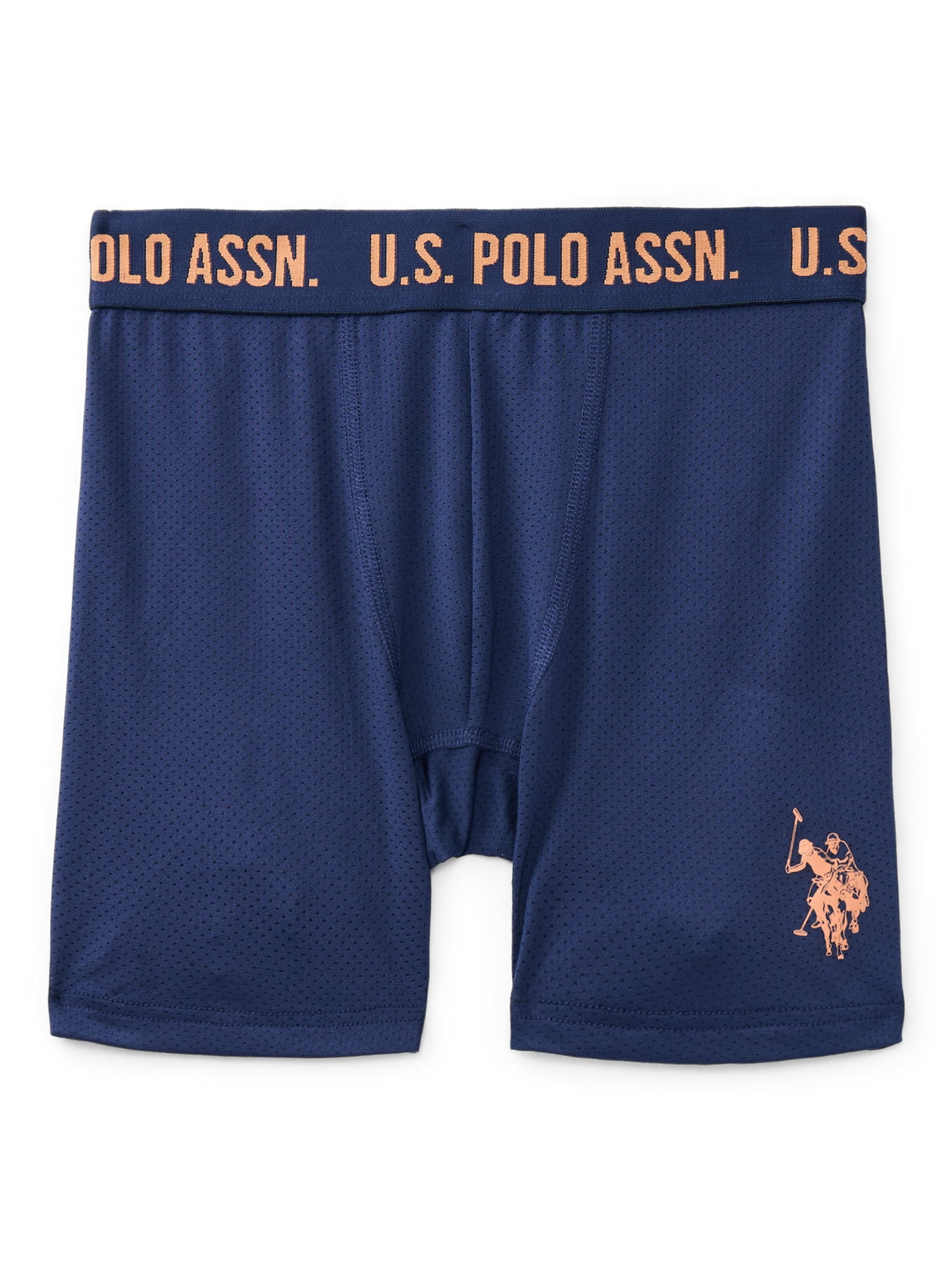 U.S. Polo Assn. Boys Performance Mesh Tagless Boxer Briefs, 5-Pack, Sizes S-XXL