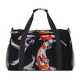 thumbnail image 1 of Balery Tricolor Koi Fish Trio Bolsa de Gimnasio para Mujeres, Bolsa de Viaje con Bolsillo Húmedo, Bolsa de Fin de Semana para Mujeres, Bolsa de Viaje Resistente al Agua, 1 of 7