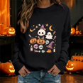 thumbnail image 2 of Halloween Sweatshirt for Women Sweatshirt for Daily Comfort and Casual with Cutout Detail Black S, 2 of 4