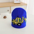 thumbnail image 2 of Ulanda Cute Embroidery Excavator Toddler Kids Beanie Caps Soft Warm Baby Knitted Winter Hat for Boys Girls Age 3-10 (Blue, One Size), 2 of 6