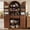 Walnut, variant on Virans 71" Arched Pantry Cabinet,6-Tier Large Storage Cabinet with 2 Doors,Adjustable Shelves & Drawer for Living Room,Dining Room,Kitchen,Natural