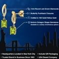 thumbnail image 2 of Gem Stone King 10K Yellow Gold Green Peridot and Lab Grown Diamond Stud Dangle Earrings for Women | 1.25 Cttw | Gemstone August Birthstone | Emerald Cut 6X4MM, 2 of 6