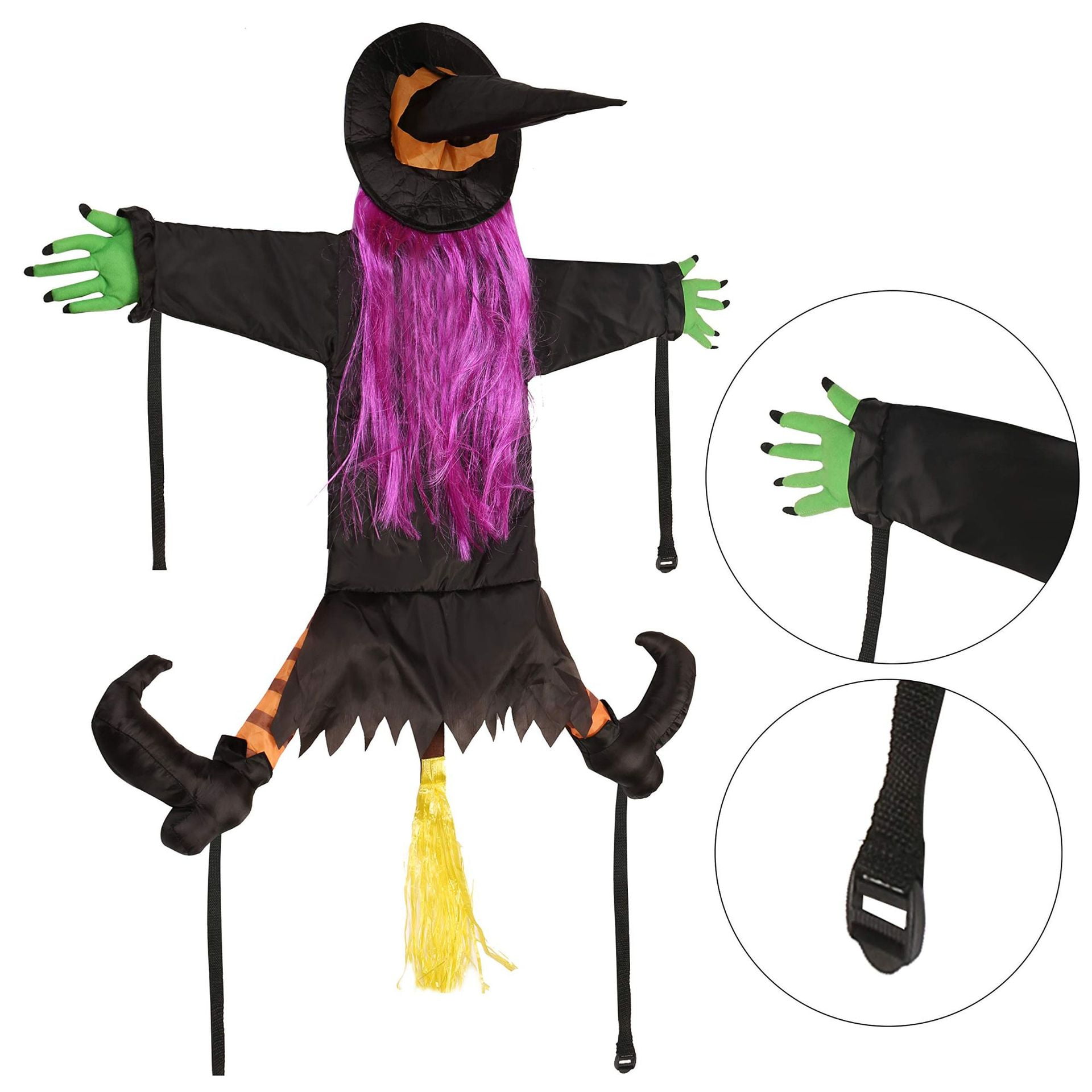 Witch Hit The Tree Halloween Decoration Outdoor Indoor Collision Witch