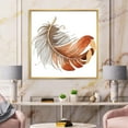 thumbnail image 3 of Designart Plume d'Oiseau Ethnique Orange ART MURAL À CADRE FLOTTÉ, 3 of 4