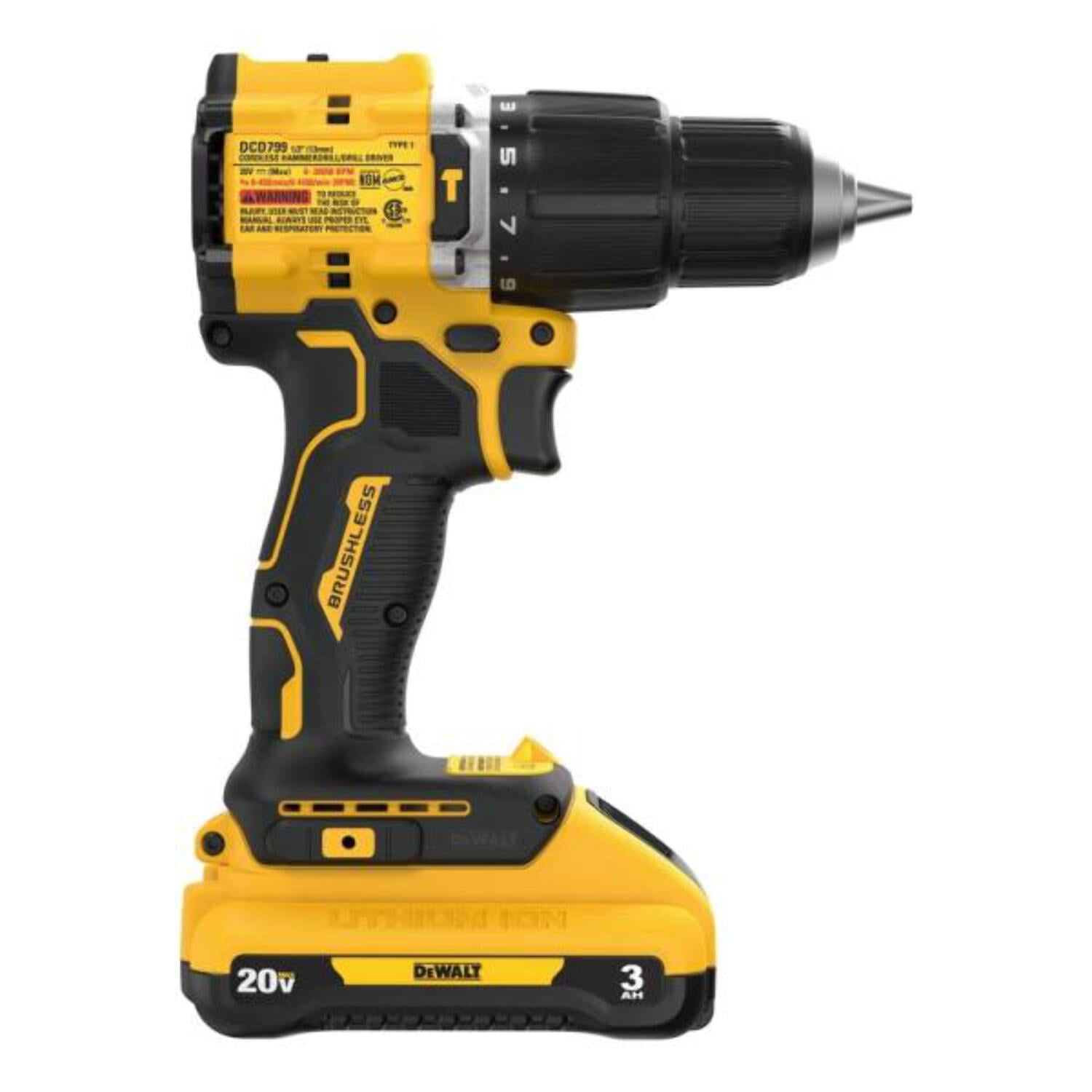 DEWALT ATOMIC 20V MAX Cordless Brushless 1/2 in. Compact Hammer Drill Kit with (1) 3.0Ah Battery, Charger and Bag