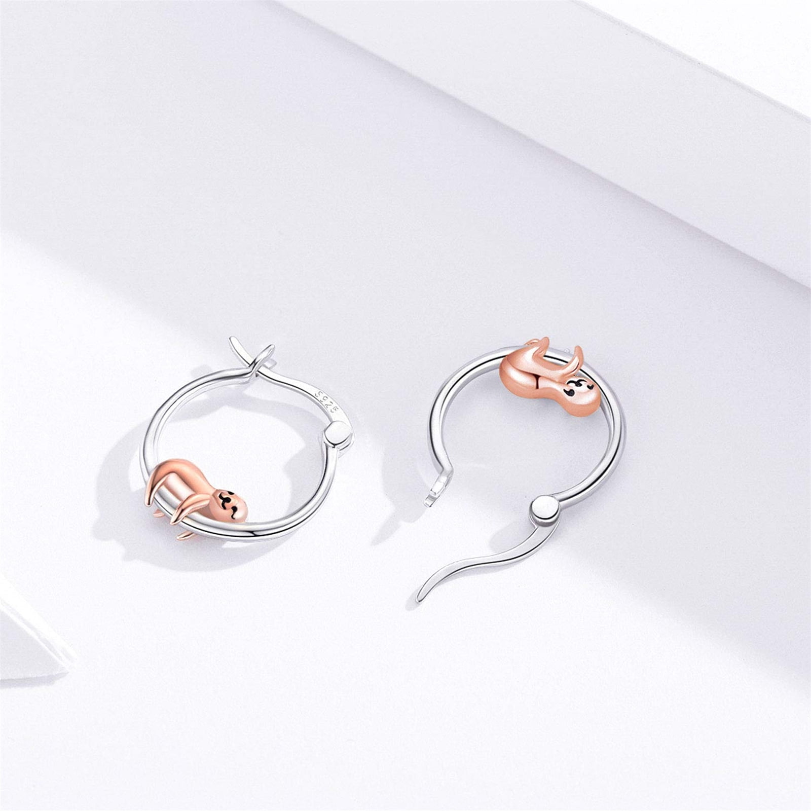 Coachuhhar Sloth Earrings for Women 925 Sterling Silver Hypoallergenic Sloth Hoop Earrings Cute Animal Earrings Sloth Jewelry Gift for Sloth Lover