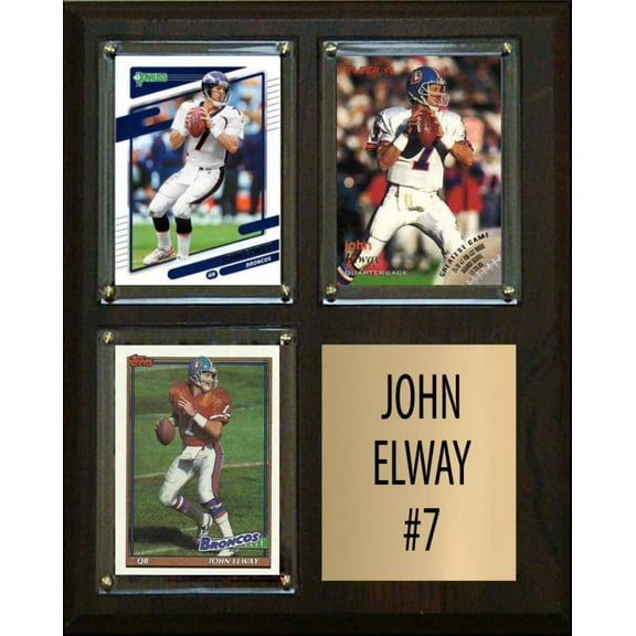John Elway 7 3 Card Plaque Donruss Fleer Topps 2023 2024