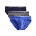 thumbnail image 1 of 2(X)IST Slip Homme en Coton Stretch Invisible Lot de 3, Eclipse/Lead/Dizzling Blue, Petit, 1 of 3