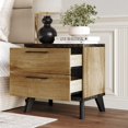 thumbnail image 2 of Home Design Emersyn 2 Drawer Nightstand with Spacious Storage and Natural Woodgrain, Natural Oak, Easy Assembly, 2 of 7