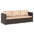 thumbnail image 2 of Costway 3PCS Patio Sectional Sofa Set with Right Arm Sofa & Left Arm Sofa, Soft Cushions Beige + Mix Brown, 2 of 10