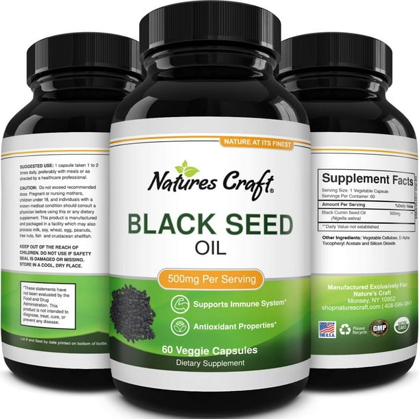Black Cumin Seed Oil Capsules Focus Supplement Immune System