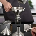 thumbnail image 6 of Stainless Steel Kitchen Funnel with Stainless Steel Strainer Filter and 13cm 200 Mesh Food Filter Strainer for Transferring Liqui, 6 of 9