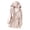 Beige, variant on Women's Long Sleeve Zip Up Mid Length Hooded Jacket with Drawstring Waist,Casual Utility Coat with Pockets Beige,Women's Plus M