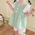 thumbnail image 6 of NAISIBABY Girl's Outfits 2-Piece, Ruffles Floral Sleeveless Tops and Loose Shorts Summer Cute Cotton Sets Clothes Green 2-3T, 6 of 6