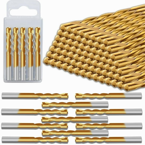 50 Brocas de Corte HSS de 1/8 Pulgada para Paneles de Yeso, Brocas de Corte con Punta Guía para Sierras Espirales y Herramientas Eléctricas B