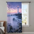 thumbnail image 4 of Coastal Sheer Curtains 84 Inches Long, Summer Beach Ocean Nautical Light Filering Curtains, Breathable Simi Curtain Privacy Drapes for Living Room Bedroom Lightweight Window Treatment, 4 of 9